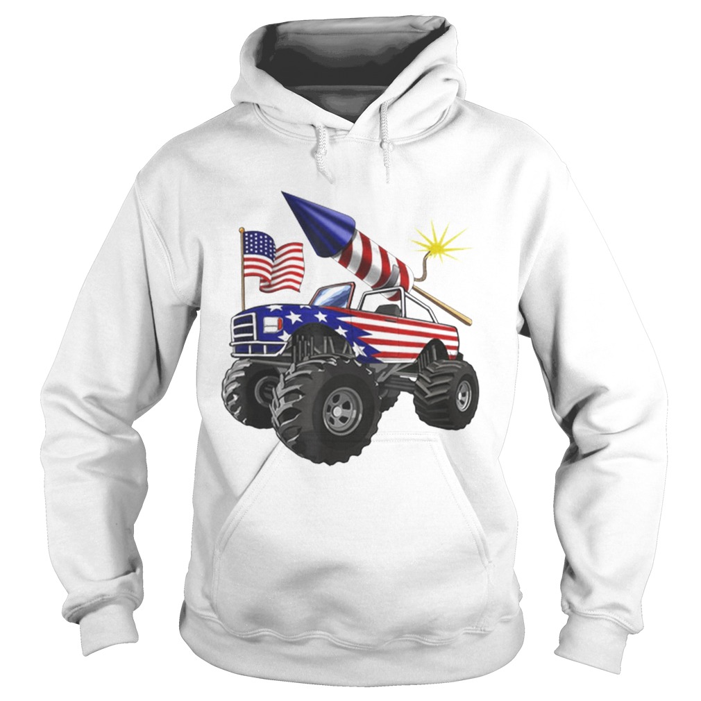 4th Of July Monster Truck American Flag Gift Shirt Hoodie
