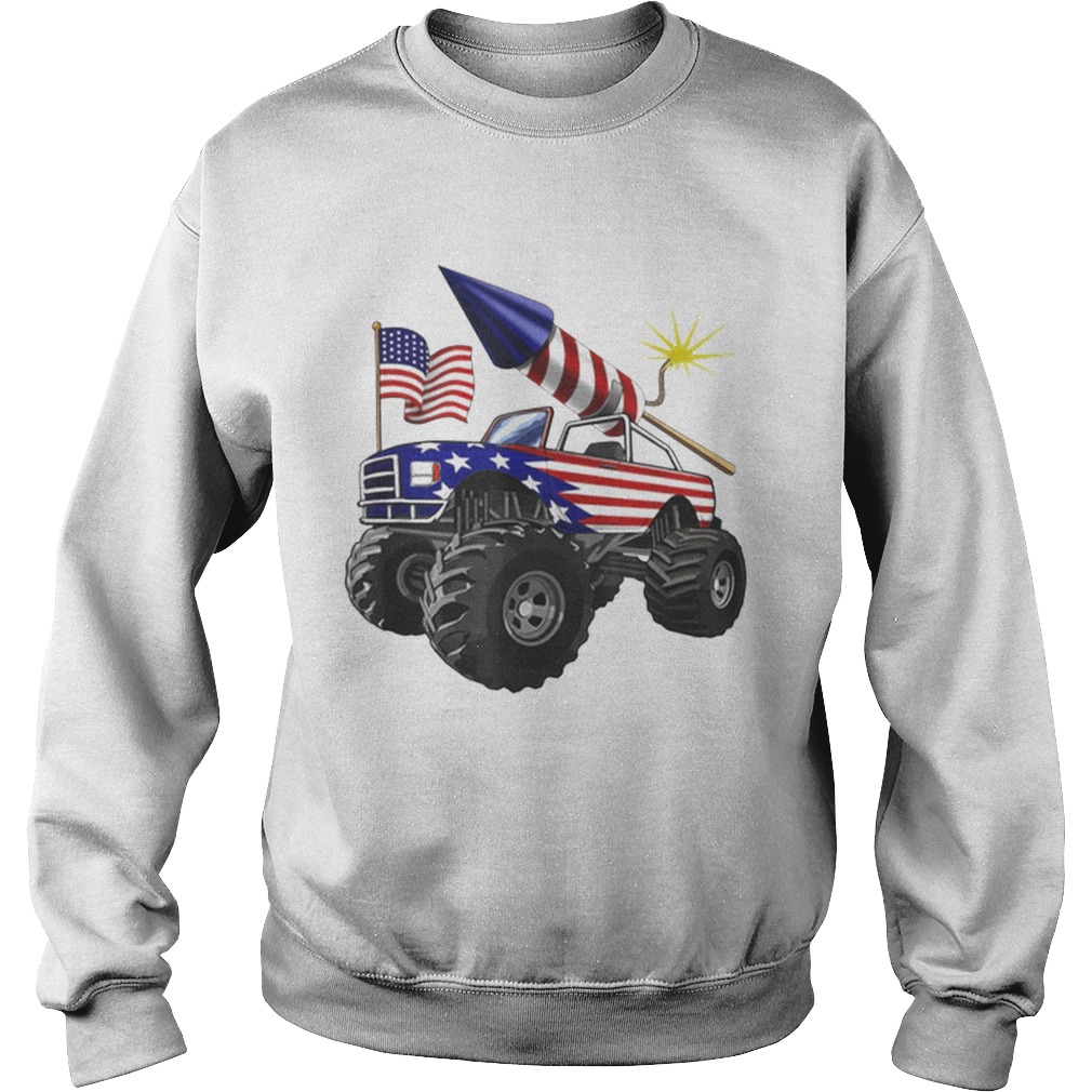 4th Of July Monster Truck American Flag Gift Shirt Sweatshirt