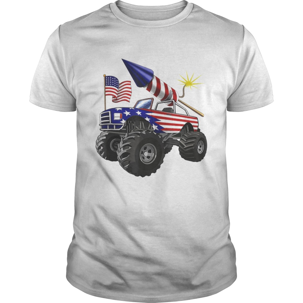 4th Of July Monster Truck American Flag Gift Shirt