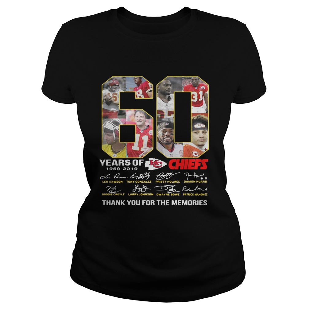 60 Years of Kansas City Chiefs 1959 2019 thank you for the memories Classic Ladies