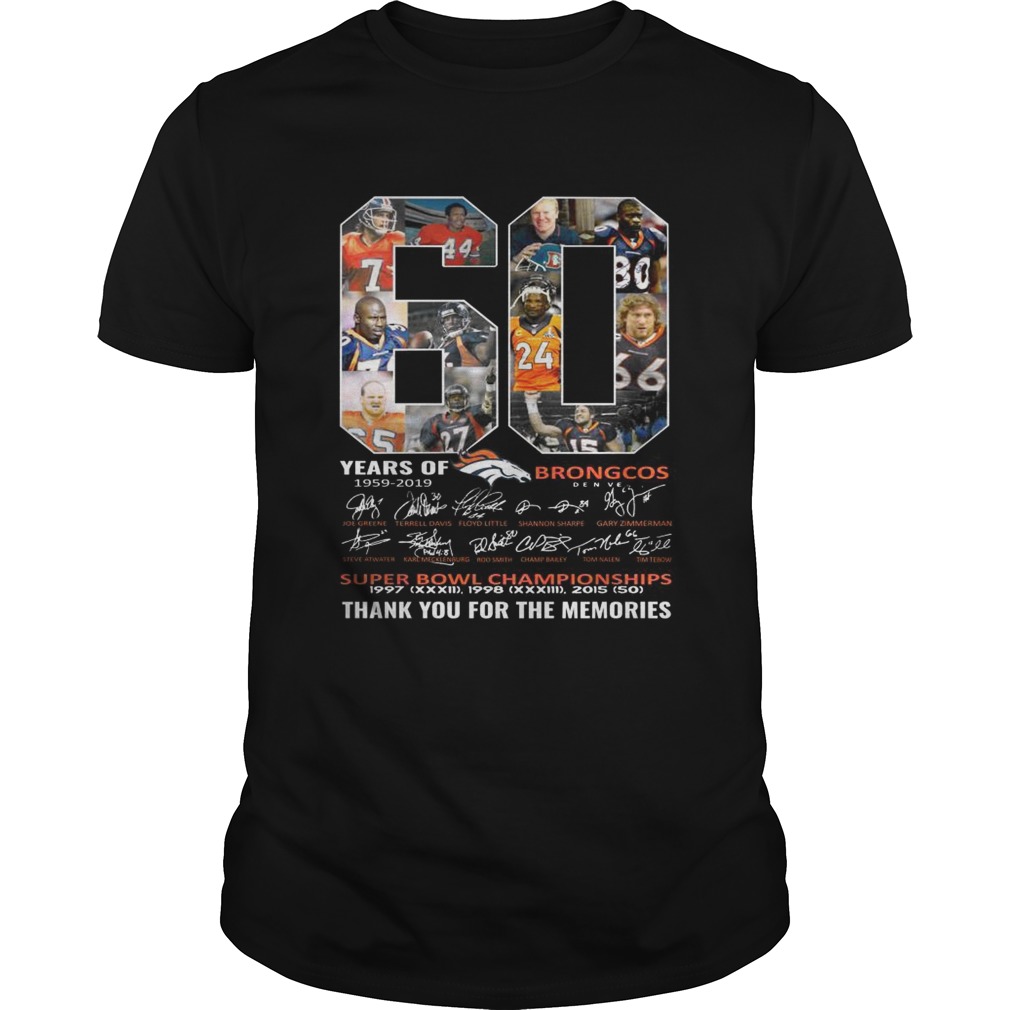 60 years of Broncos thank you for the memories signature shirt