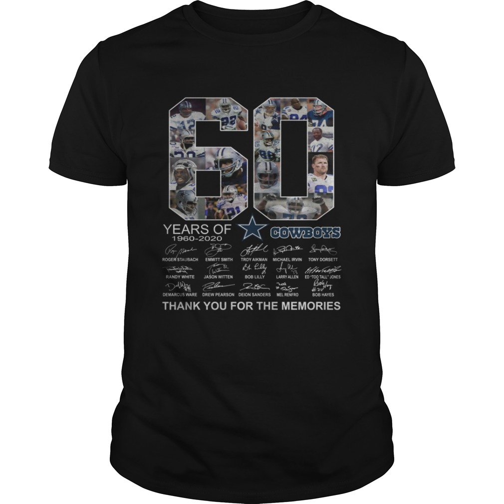 60 years of Dallas Cowboys Thank you for the memories shirt