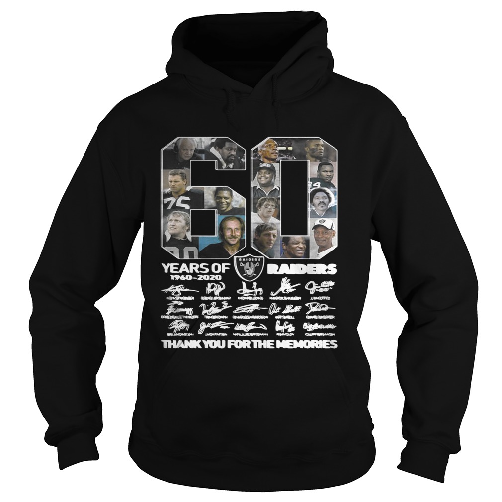 60 years of Oakland Raiders 1960 2020 signature thank you for the Hoodie