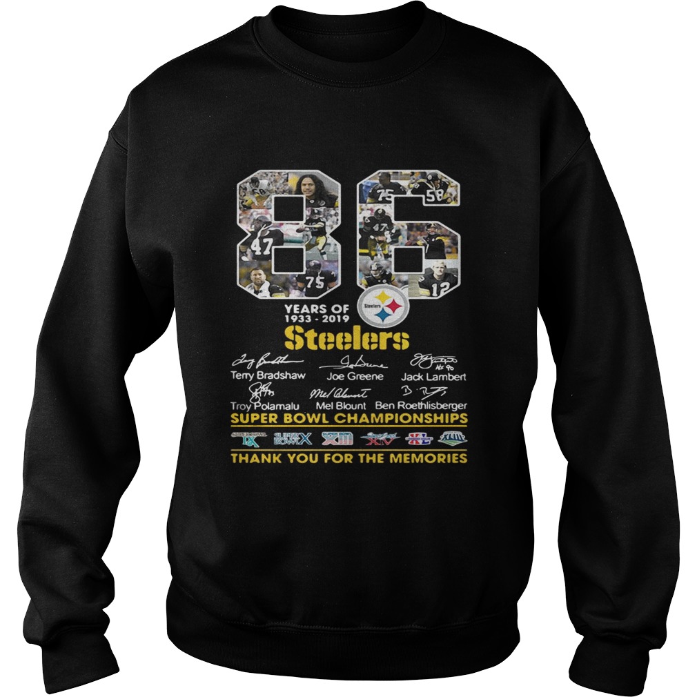86 years of 19332019 Pittsburgh Steelers Signature Sweatshirt