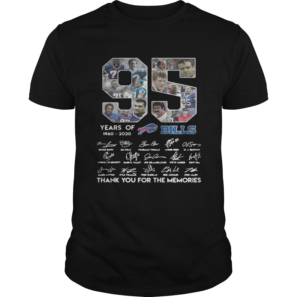 95 years of Buffalo Bills 1960 2020 signature thank you for the shirt