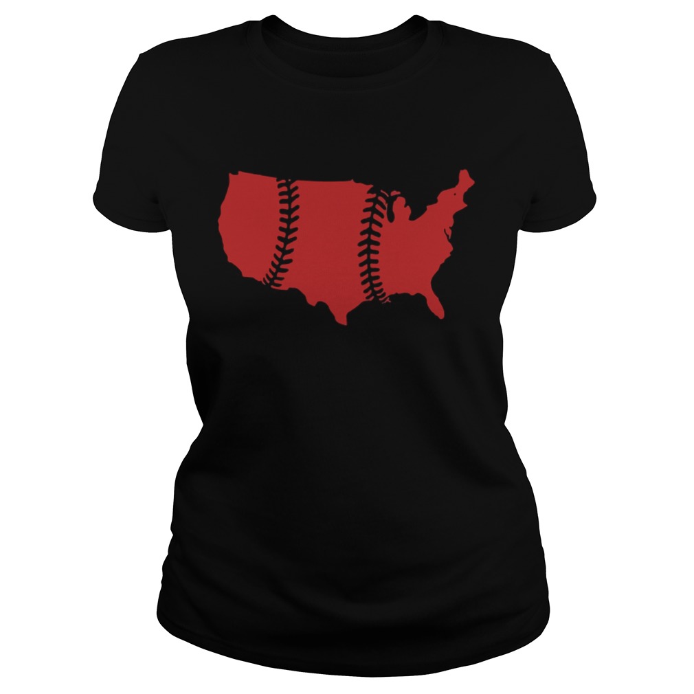 America Map Baseball Laces Classic Ladies