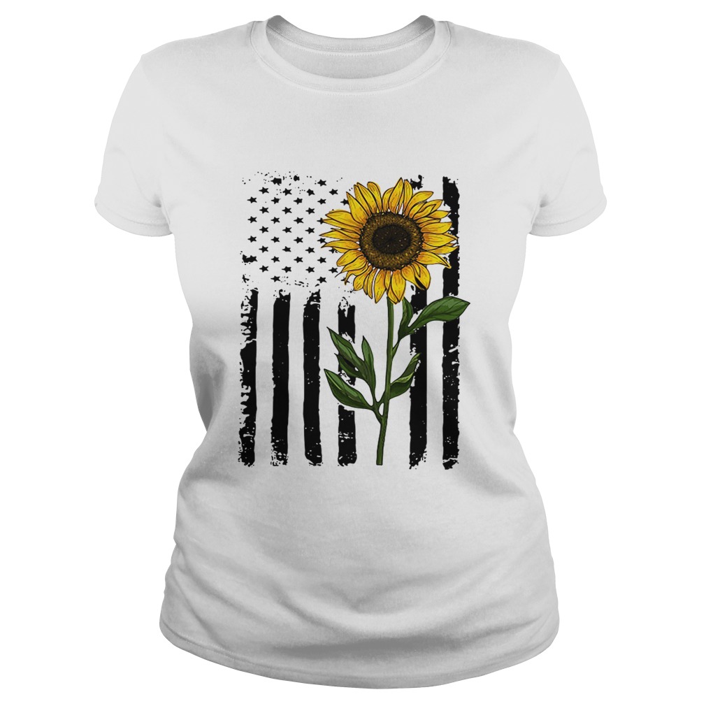 America flag sunflower Independence day 4th of July Classic Ladies