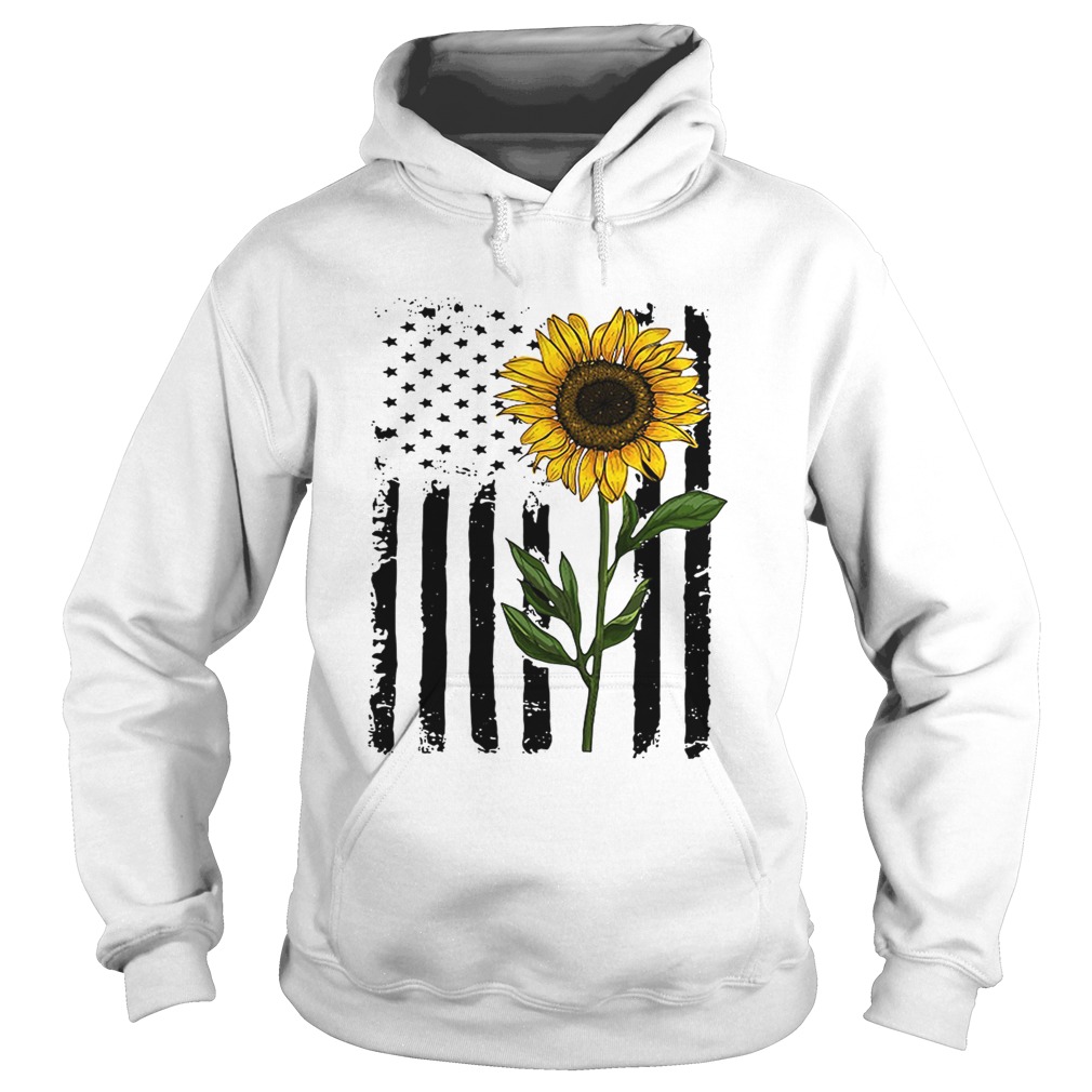 America flag sunflower Independence day 4th of July Hoodie