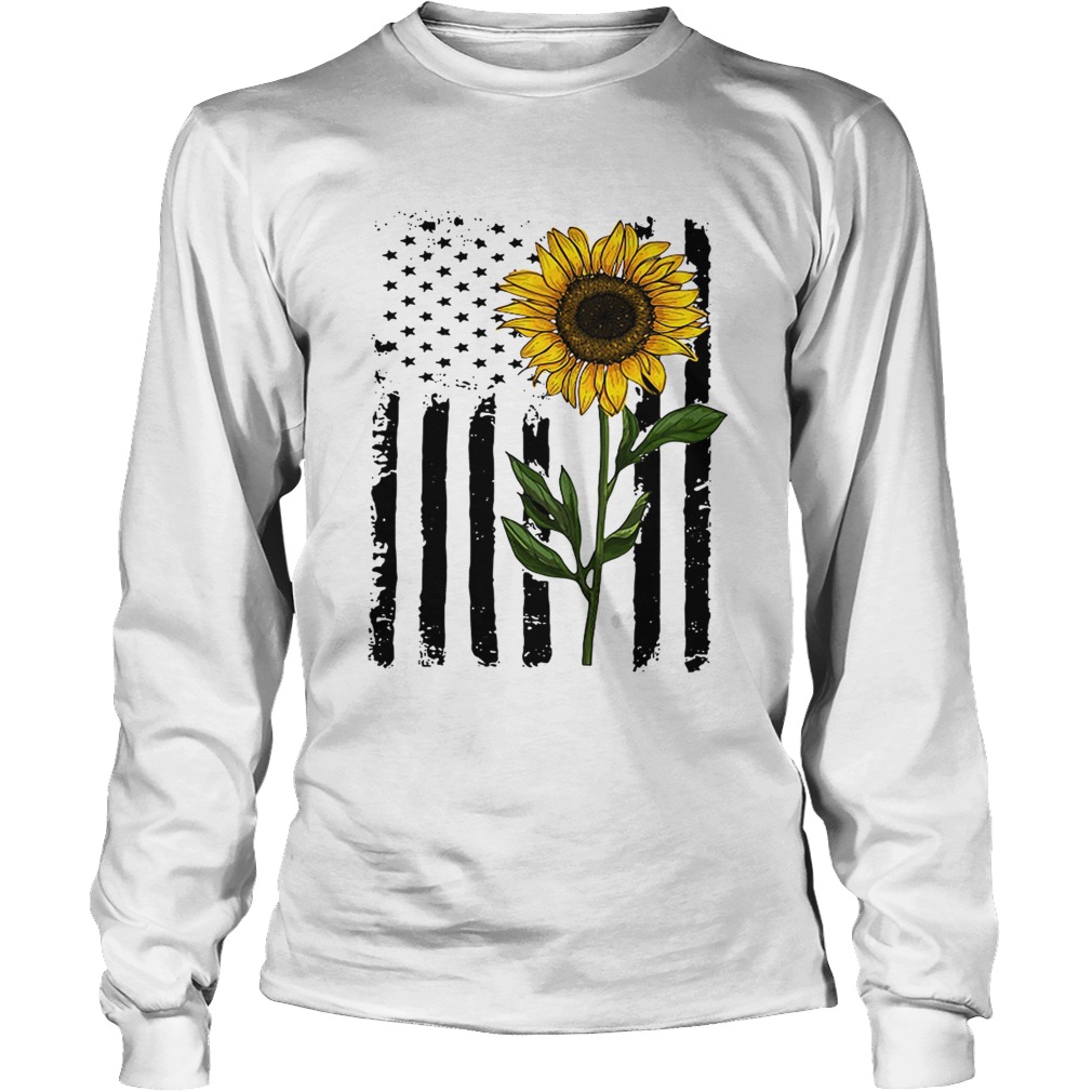 America flag sunflower Independence day 4th of July LongSleeve