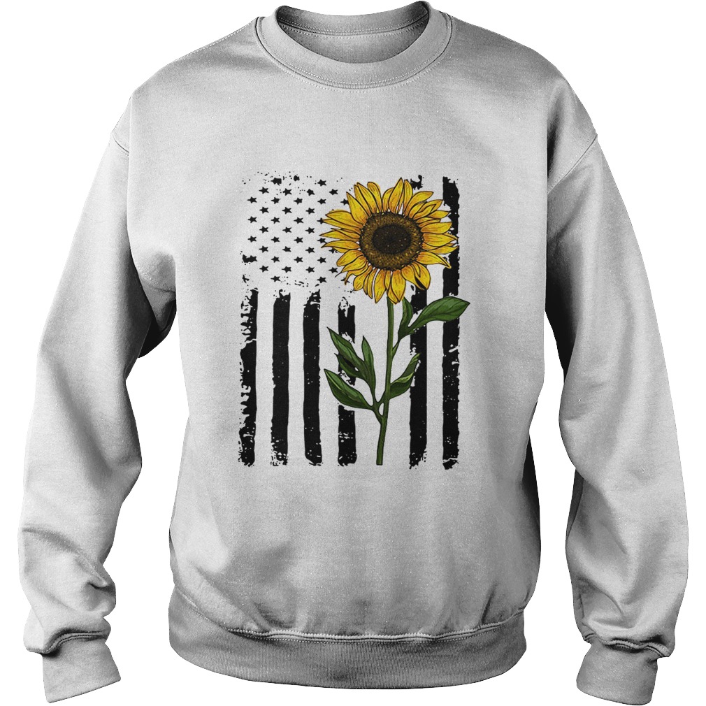 America flag sunflower Independence day 4th of July Sweatshirt
