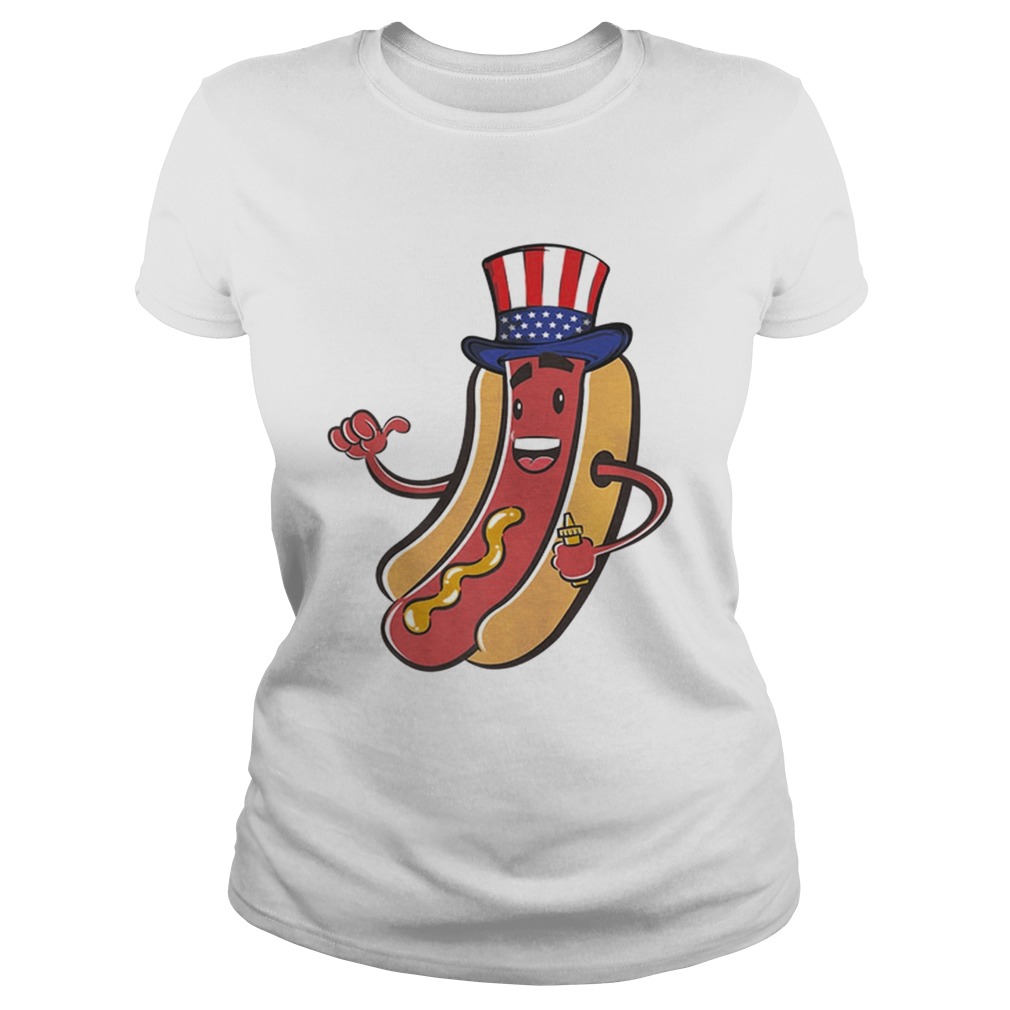 American Flag Hot Dog 4th of July USA Hat Idea Classic Ladies