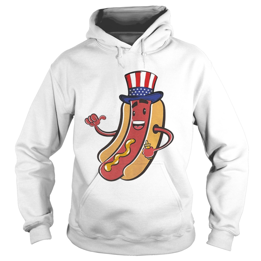 American Flag Hot Dog 4th of July USA Hat Idea Hoodie