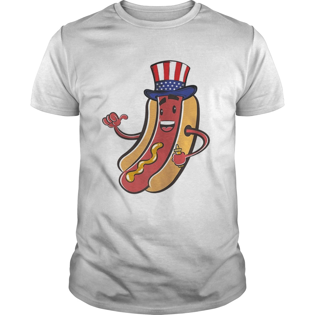American Flag Hot Dog 4th of July USA Hat Idea shirt