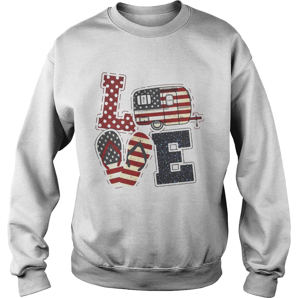 American Flag July 4th Car Sandals Love Shirt Sweatshirt