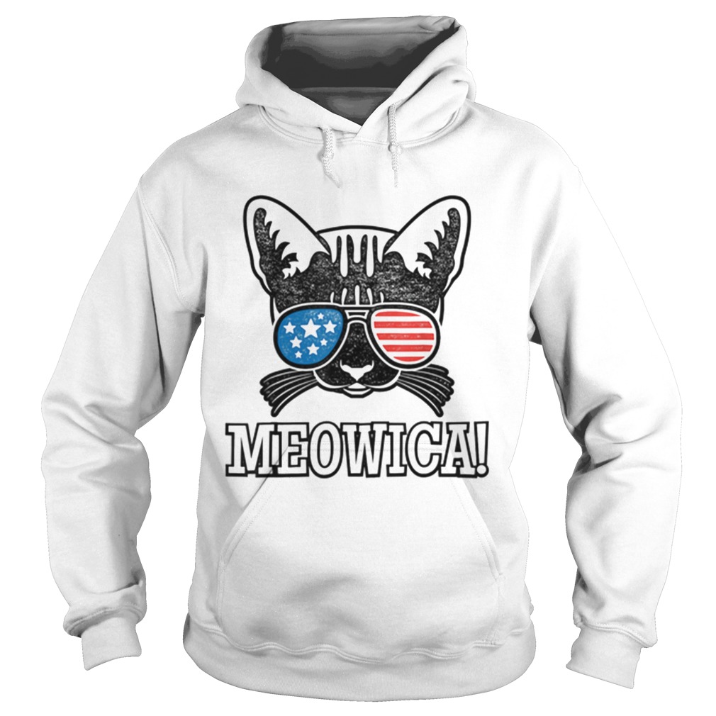American Flag Patriotic Cat Gift Meowica Shirt Hoodie