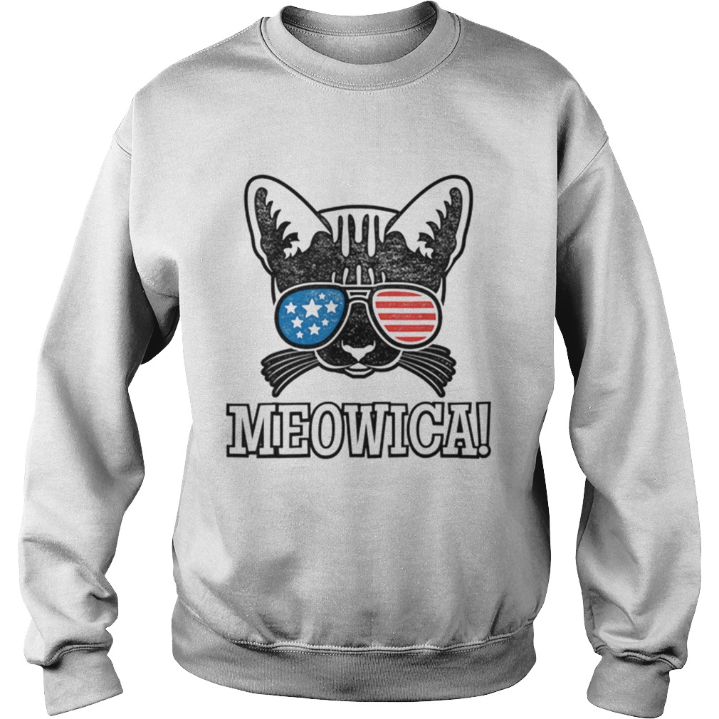 American Flag Patriotic Cat Gift Meowica Shirt Sweatshirt