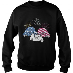 American Flag Sloths For Independence Day Funny Sweatshirt