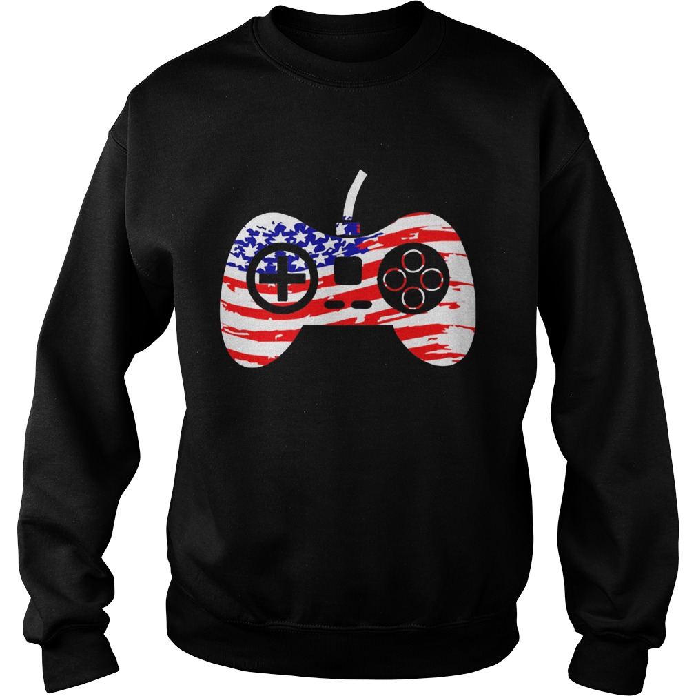 American Flag Video Game Controller Patriotic 4th of July Sweatshirt