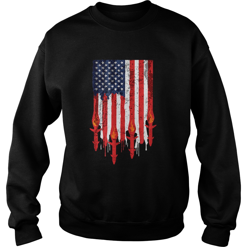 American Flag With Missiles War Military Patriotic Sweatshirt
