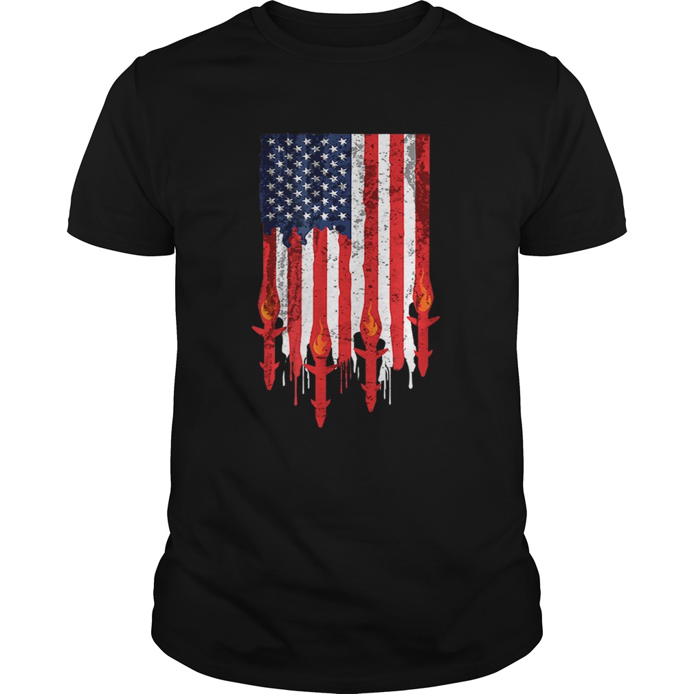 American Flag With Missiles War Military Patriotic shirt