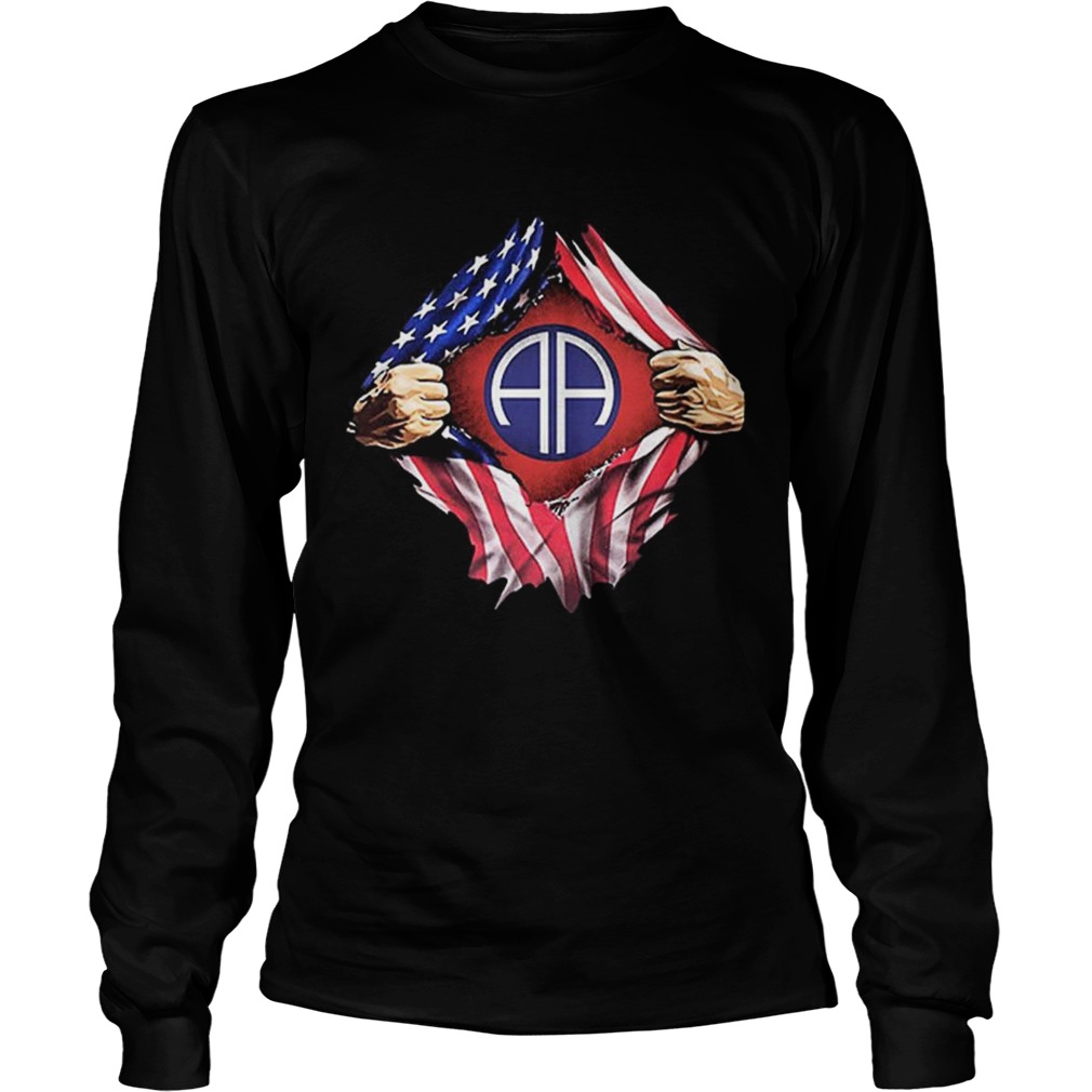 American flag 82nd Airborne Division LongSleeve