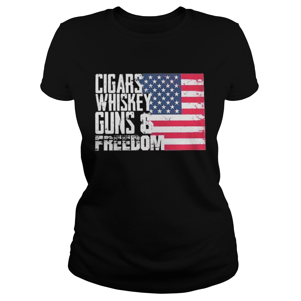 American flag Cigars whisky guns and freedom Classic Ladies