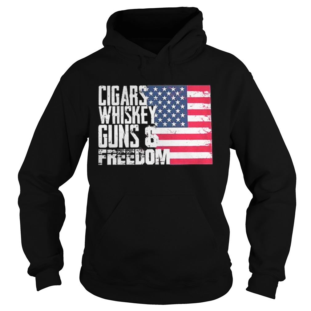 American flag Cigars whisky guns and freedom Hoodie