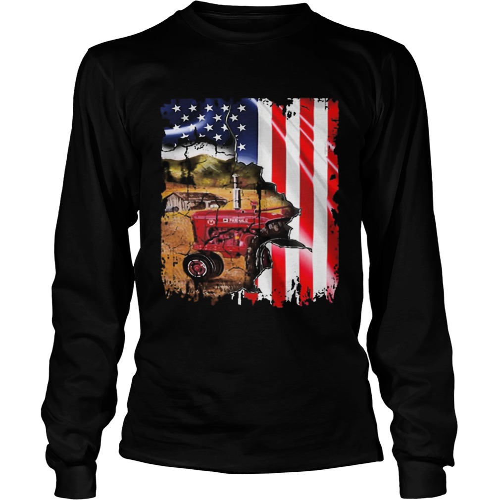 American flag Tractors LongSleeve