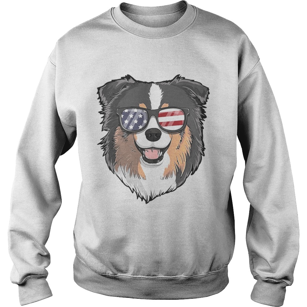 Australian Shepherd Dog Patriotic Usa 4th Of July American Premium Sweatshirt