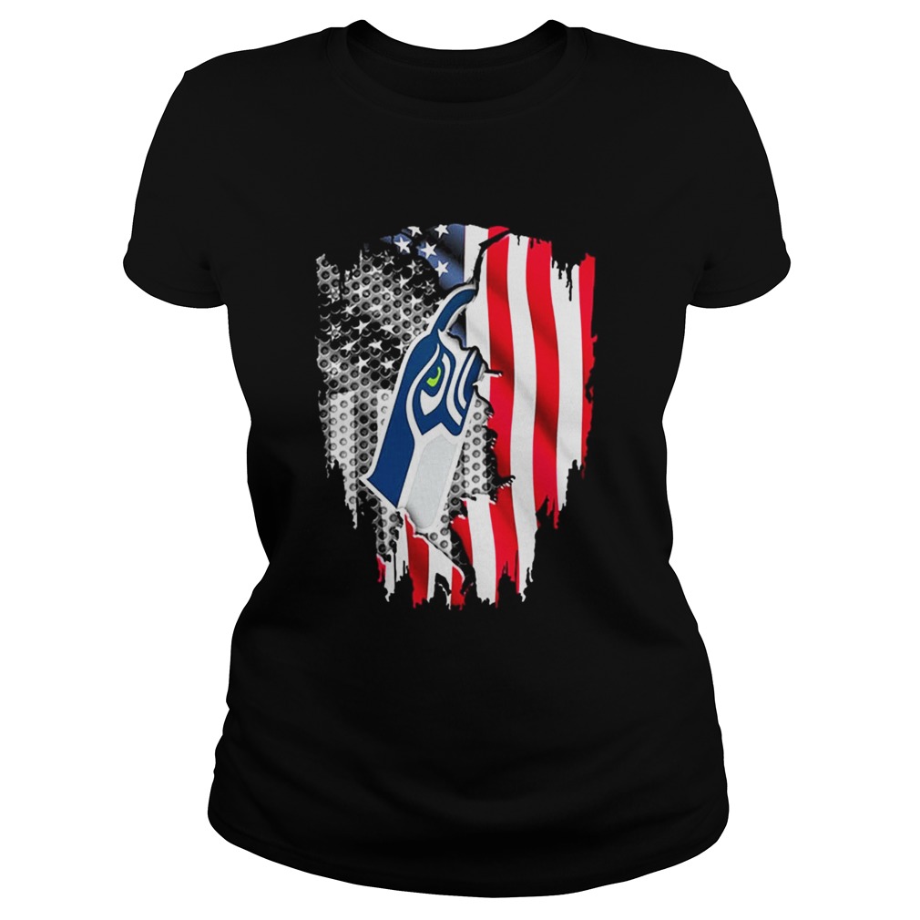 Awesome Seattle Seahawks American flag Classic Ladies