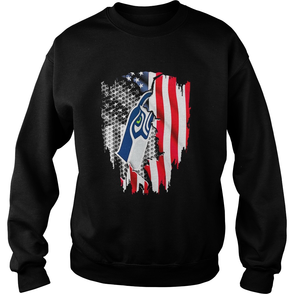 Awesome Seattle Seahawks American flag Sweatshirt