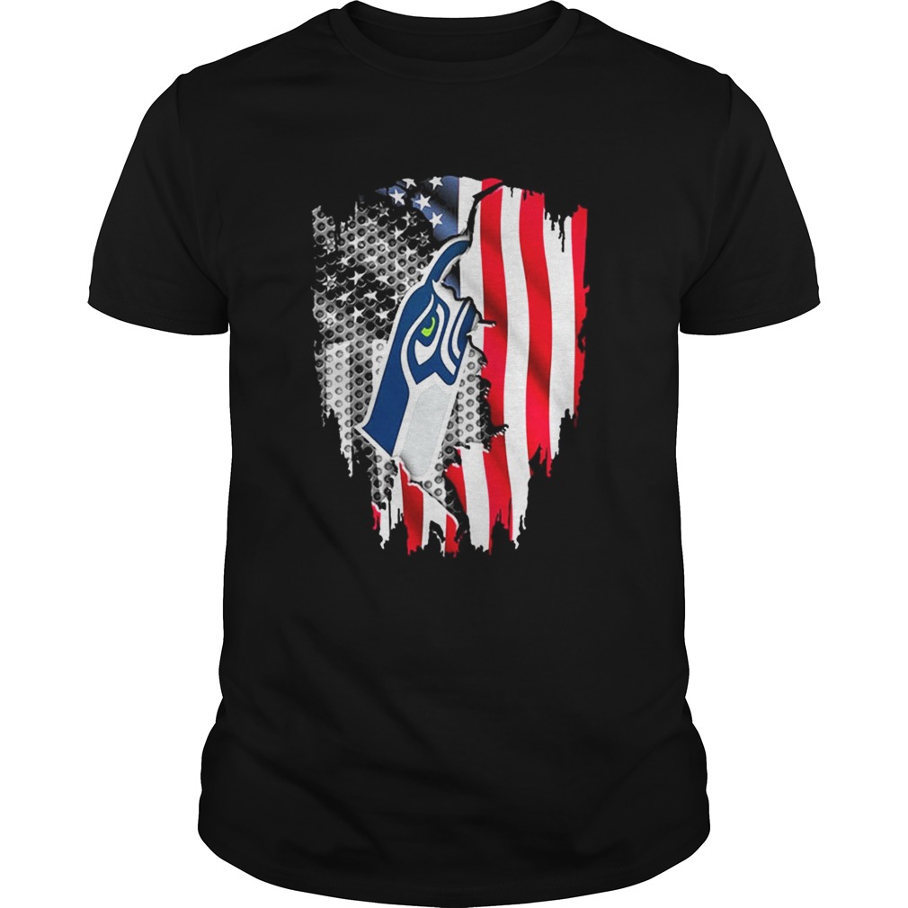 Awesome Seattle Seahawks American flag shirt