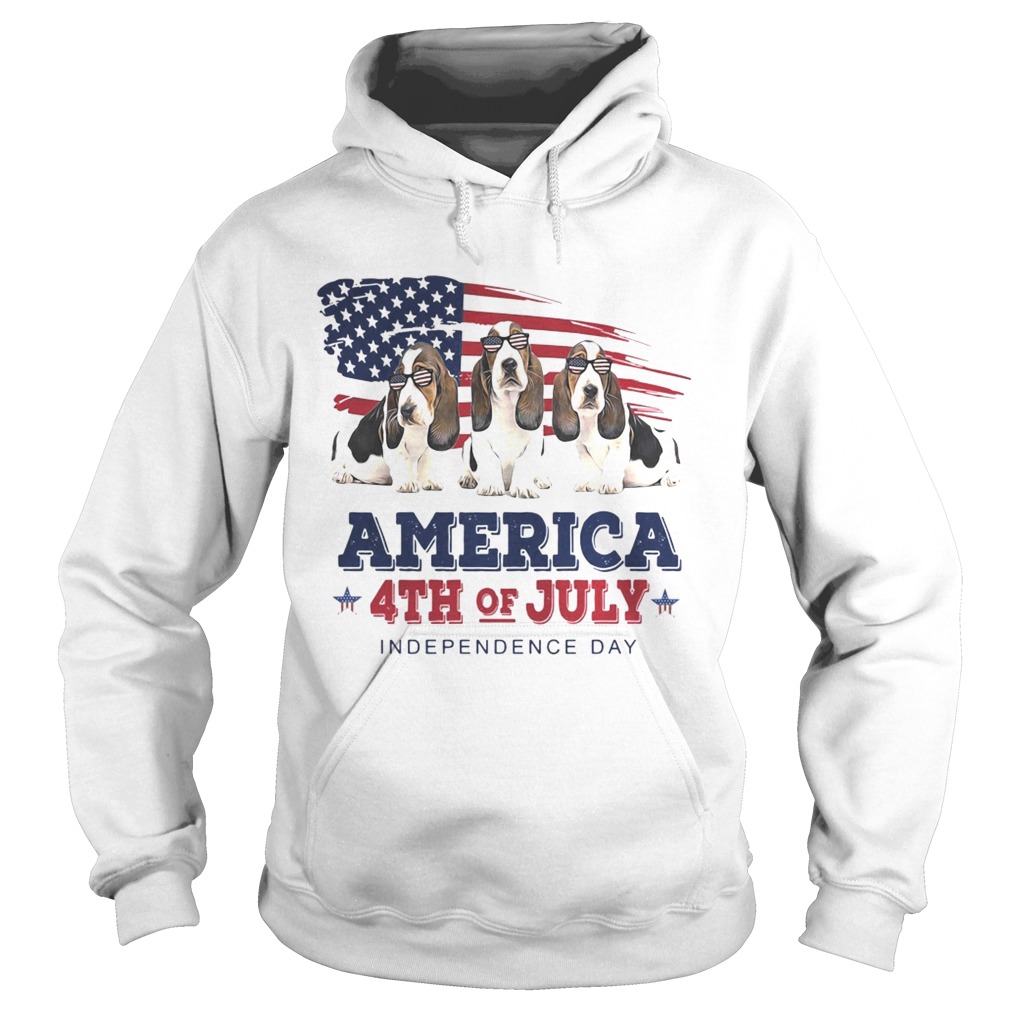 Basset Hound America 4th of July Independence Day Hoodie