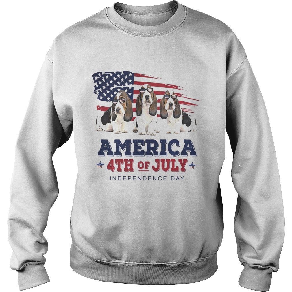 Basset Hound America 4th of July Independence Day Sweatshirt