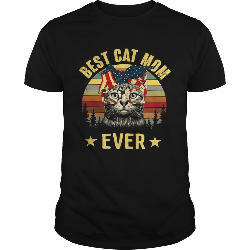 Best cat mom ever Independence Day shirt