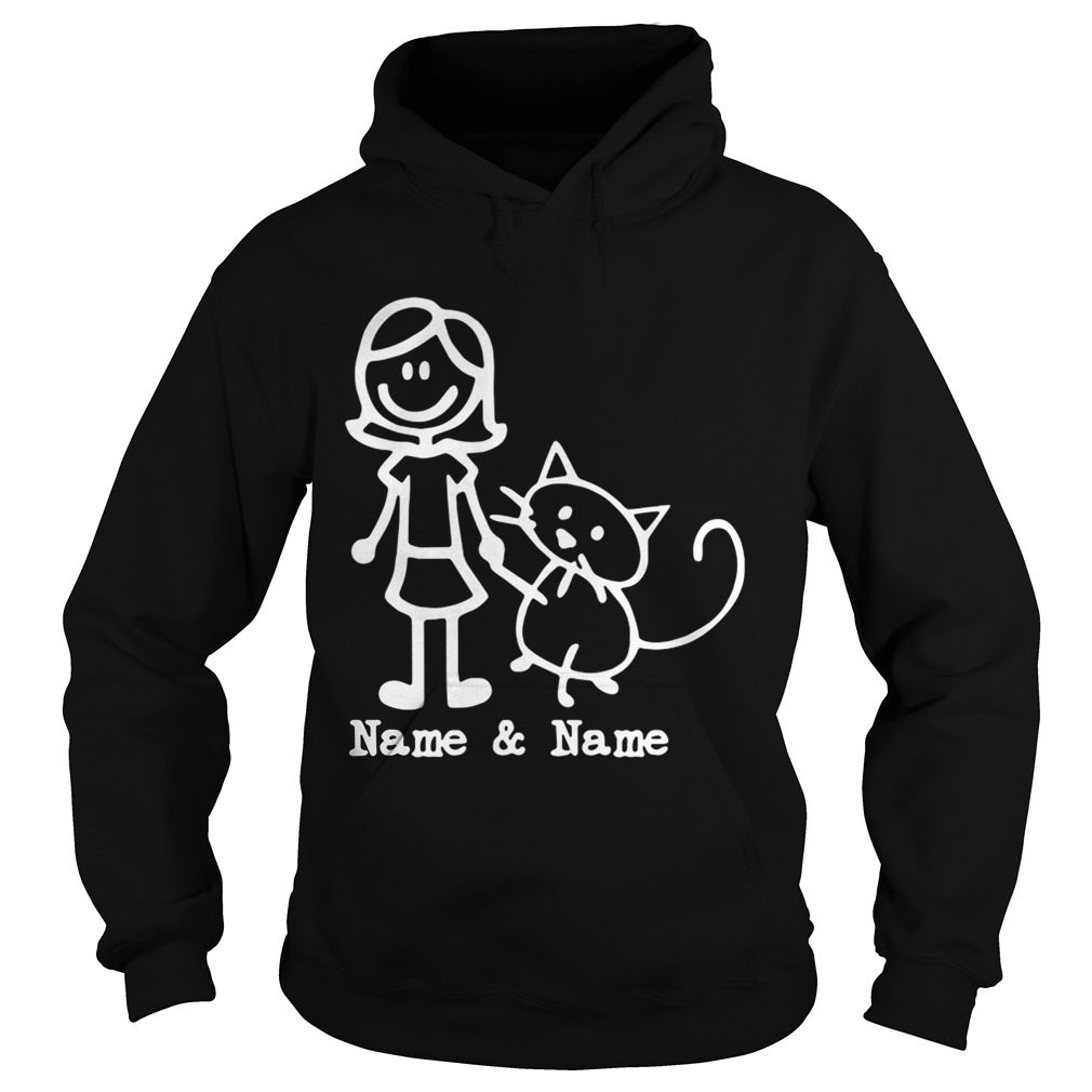 Best friends for life Name and Name girl and cat Hoodie