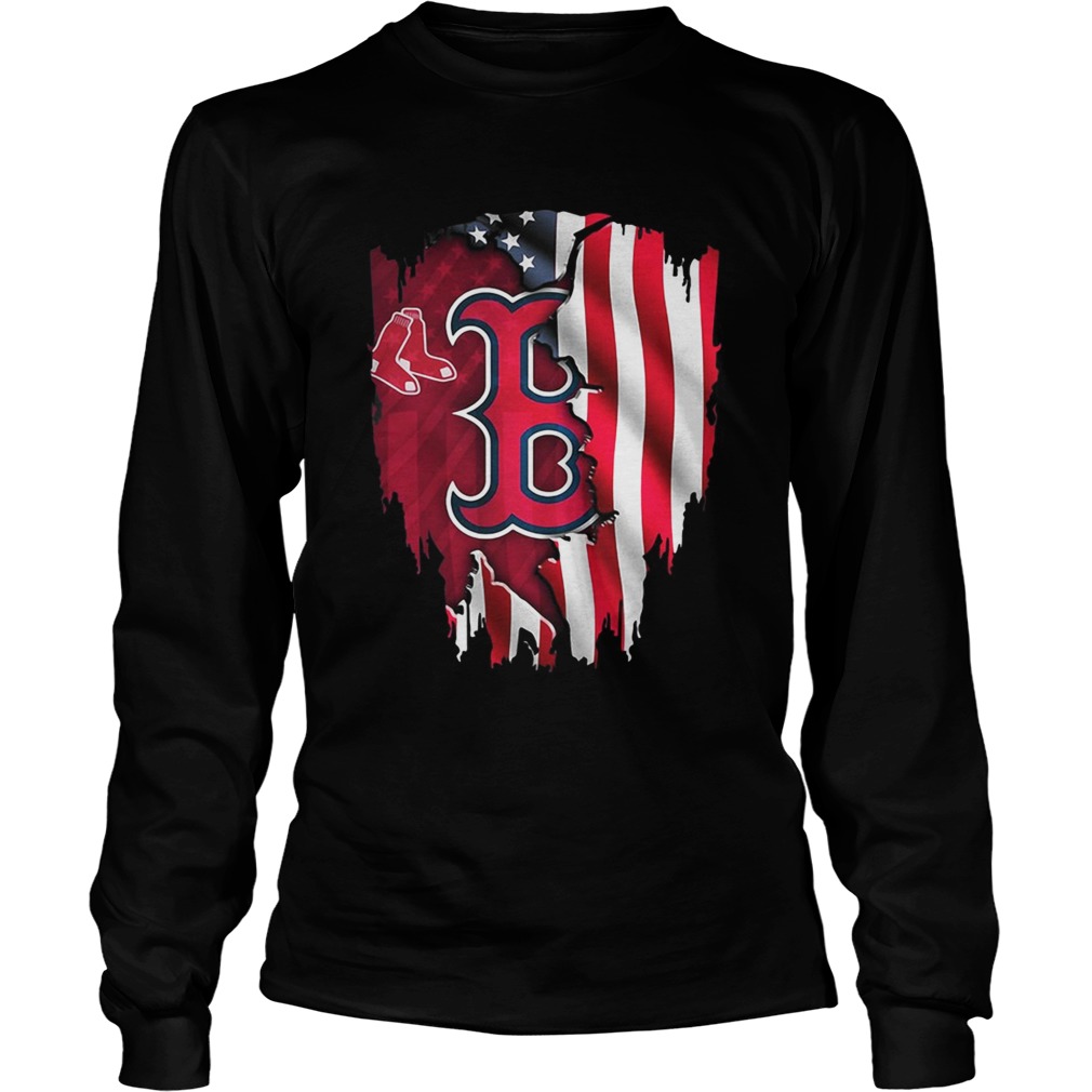 Boston Red Sox America Flag  LongSleeve