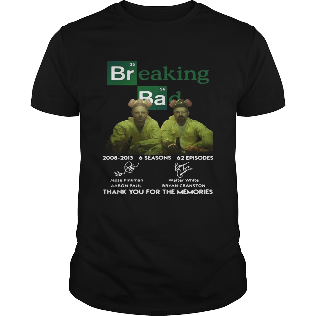 Breaking Bad 6 seasons thank you for the memories shirt