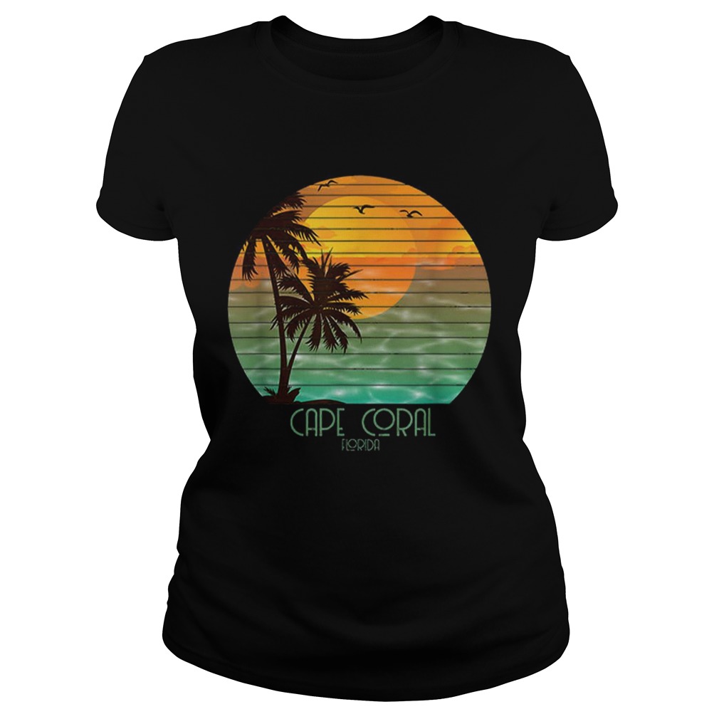 Cape Coral Florida Sunset Beach Summer Vacation Shirt Classic Ladies