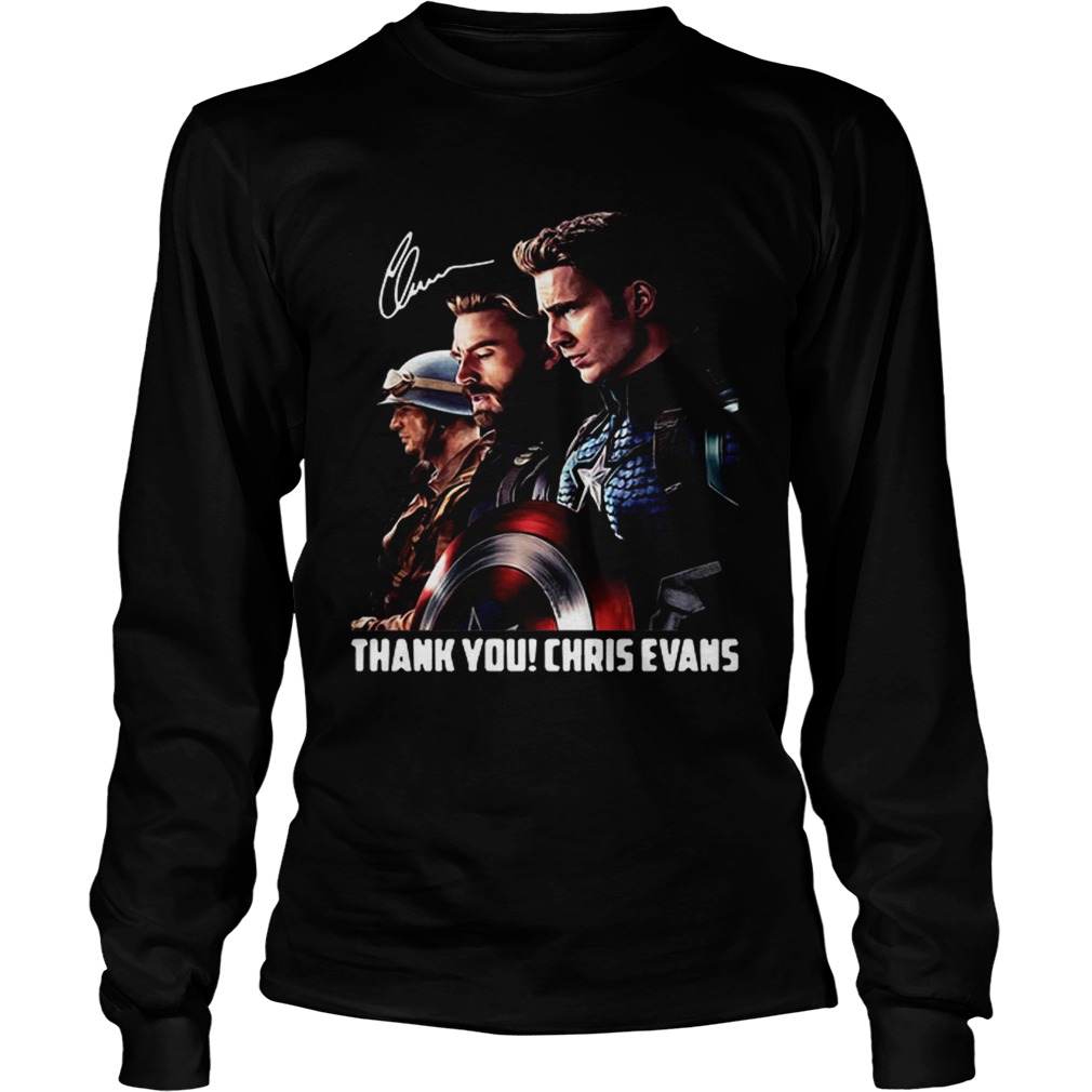 Captain America thank you Chris Evans signature LongSleeve