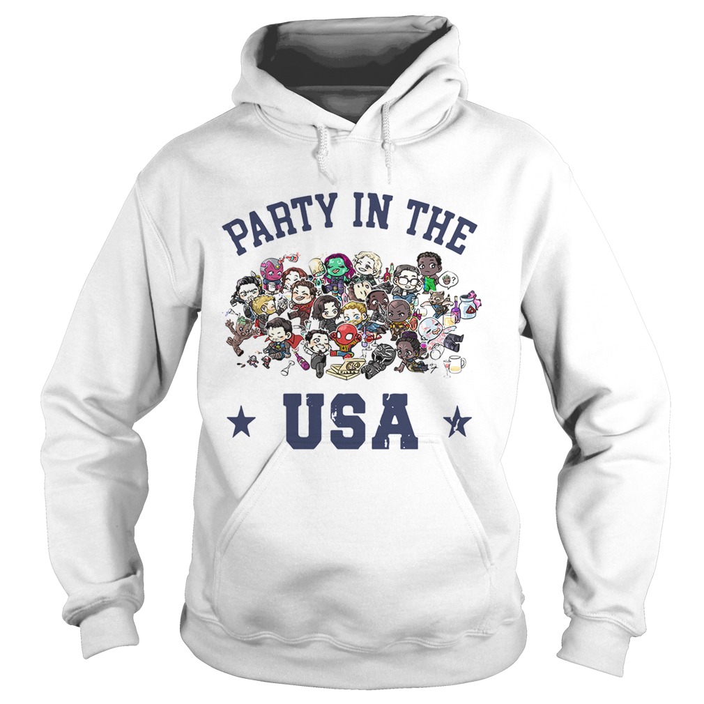 Chibi Marvel characters party in the USA Hoodie