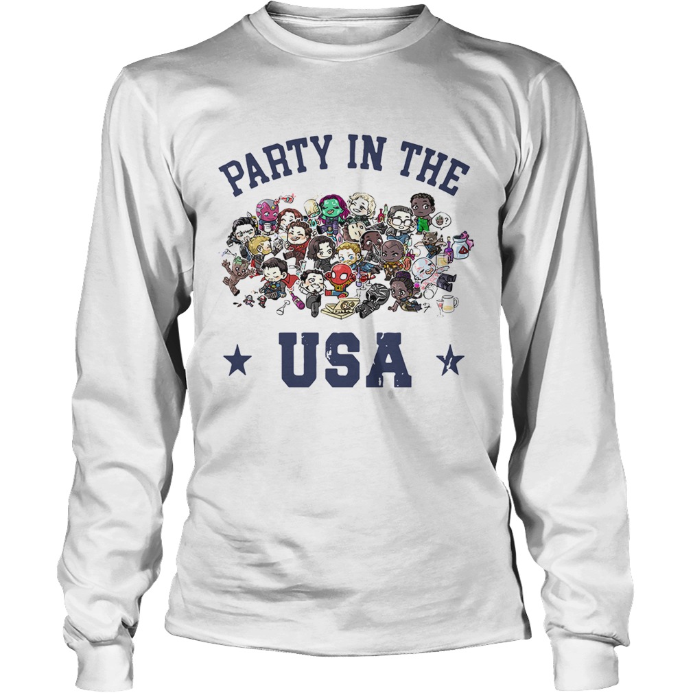 Chibi Marvel characters party in the USA LongSleeve