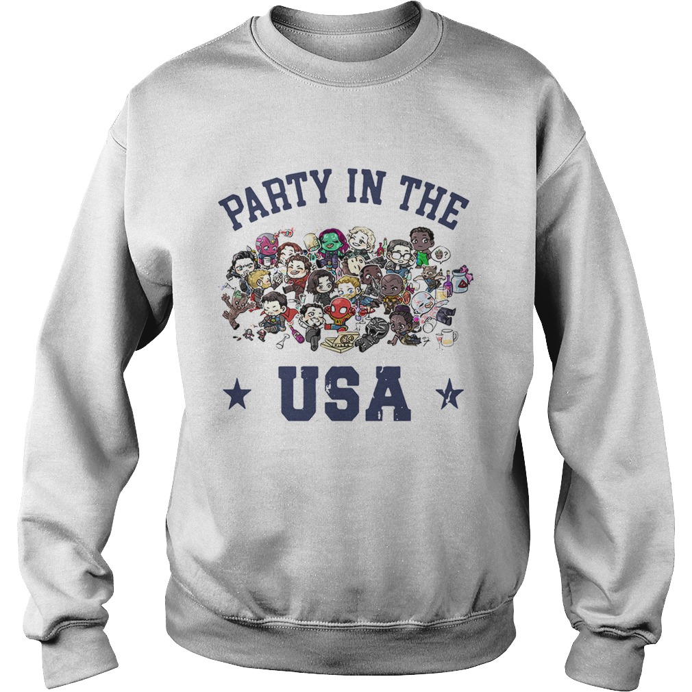 Chibi Marvel characters party in the USA Sweatshirt