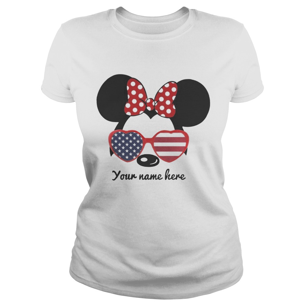 Disney Minnie 4th of July American Flag Personalized T Classic Ladies