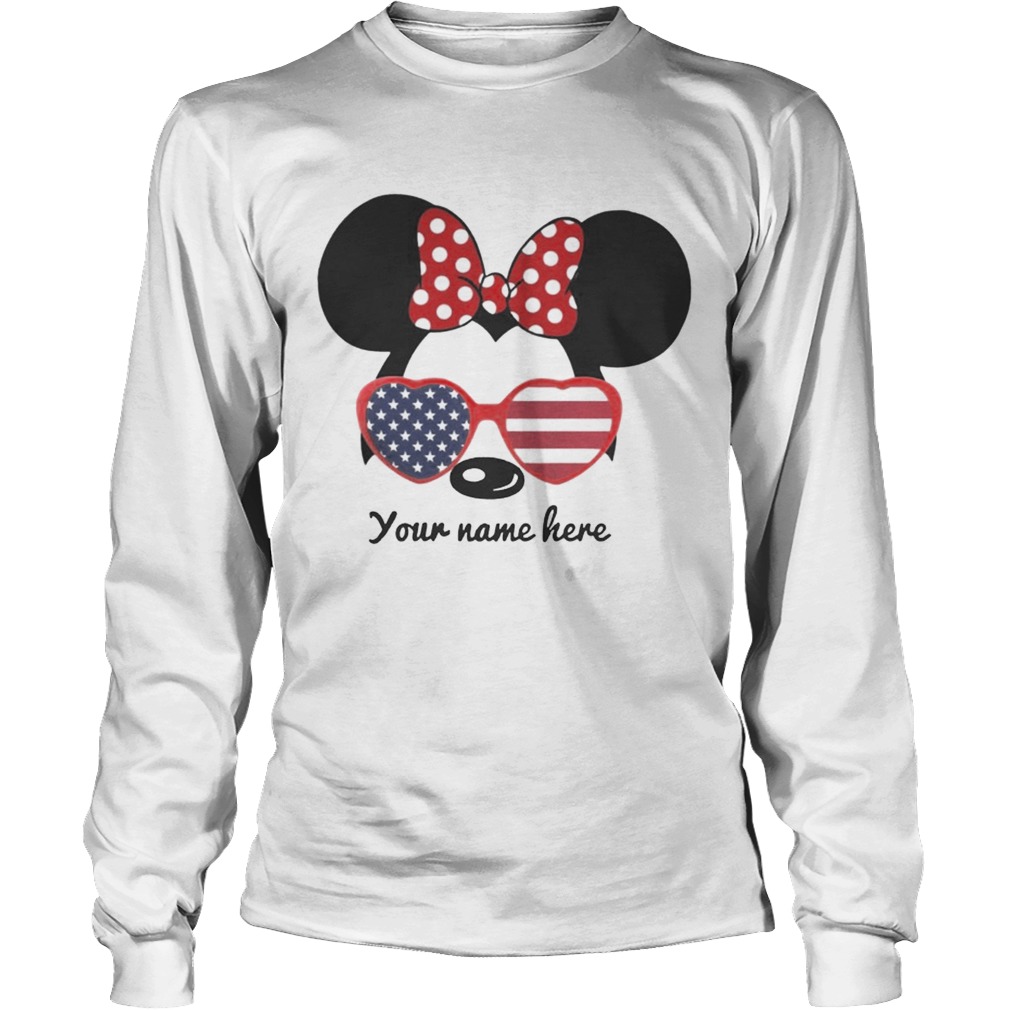 Disney Minnie 4th of July American Flag Personalized T LongSleeve