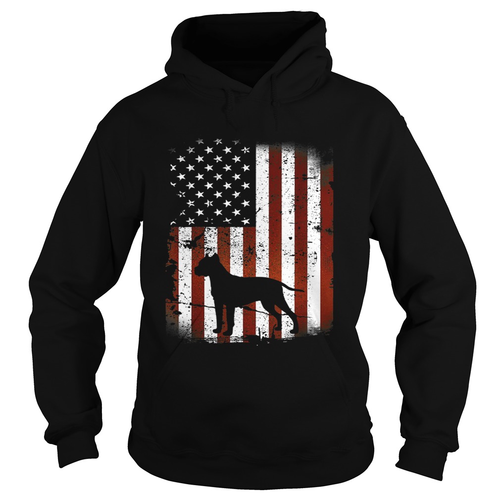 Dogo Argentino American Flag Dog 4th Of July Hoodie