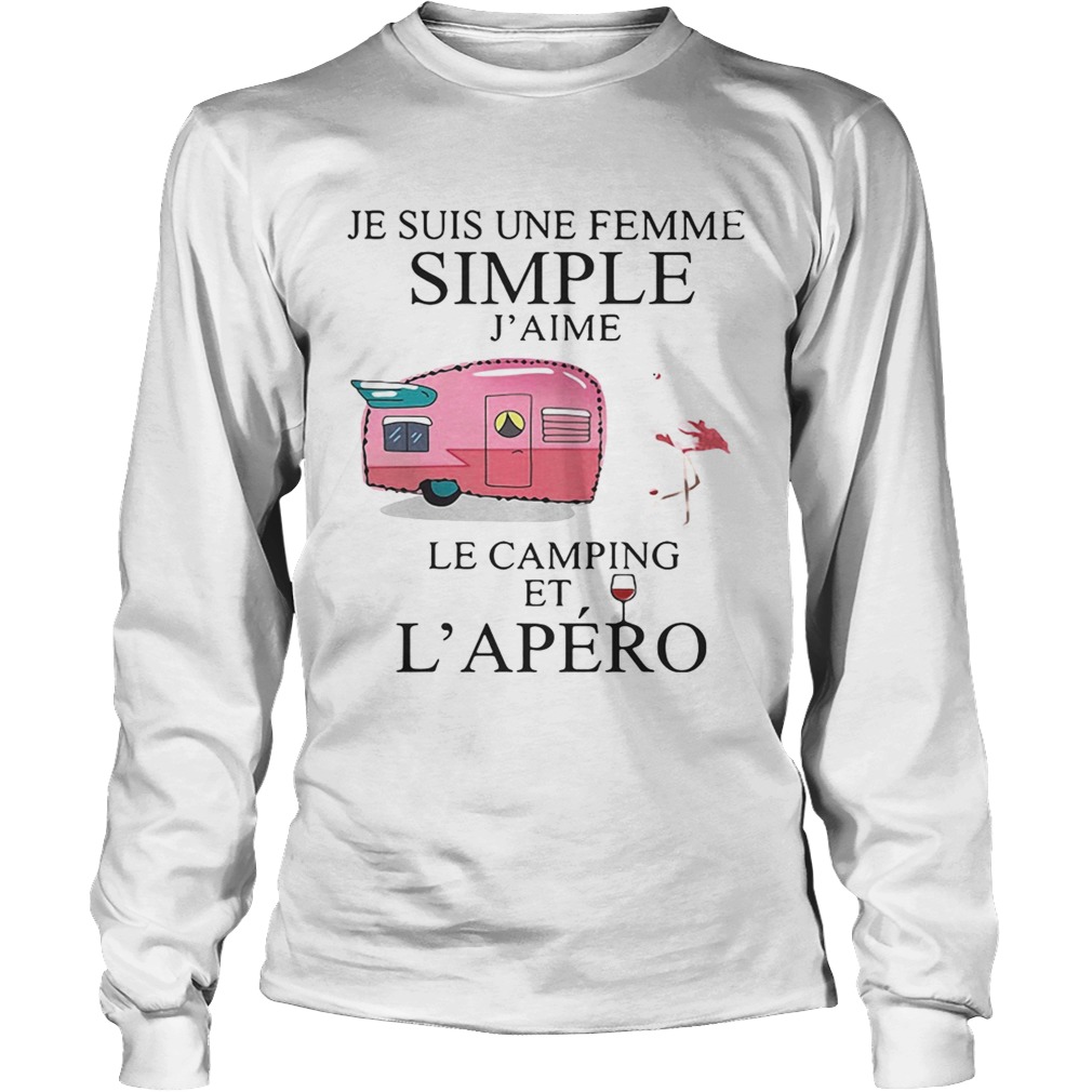 Flamingo Je suis une femme simple jaime le camping et lapero LongSleeve
