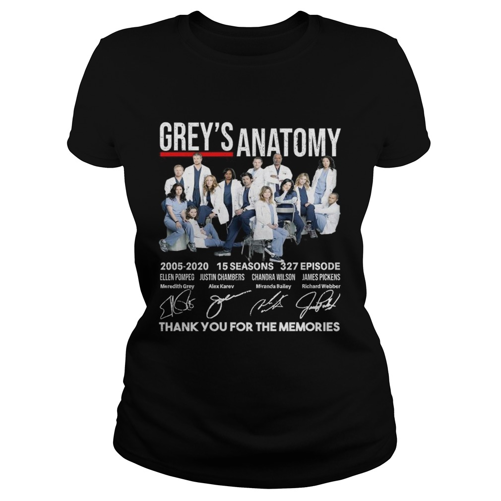 Greys Anatomy 15 seasons 327 episode thank you for memories Classic Ladies
