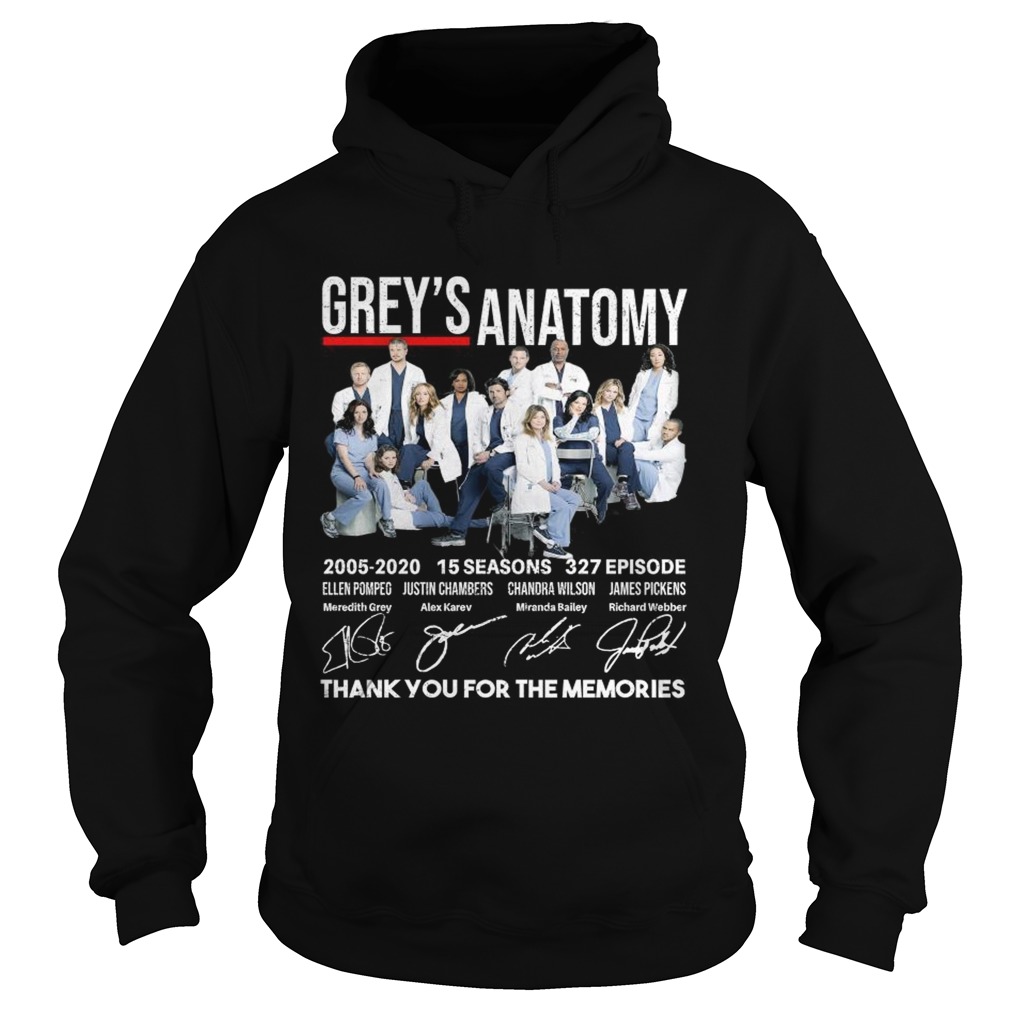 Greys Anatomy 15 seasons 327 episode thank you for memories Hoodie