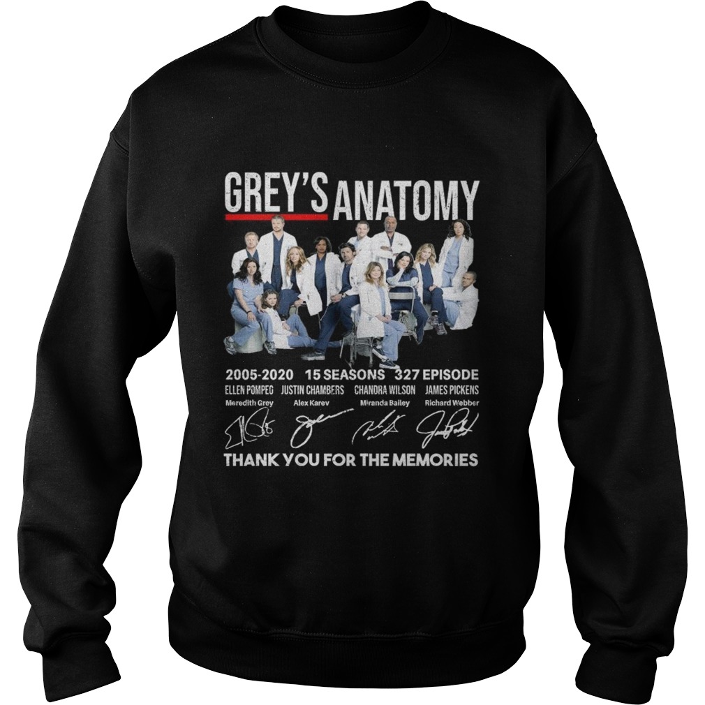 Greys Anatomy 15 seasons 327 episode thank you for memories Sweatshirt